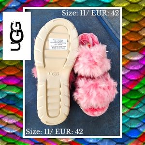 UGG FLUFF SUGAR SANDALS (PINK -Size: 11)